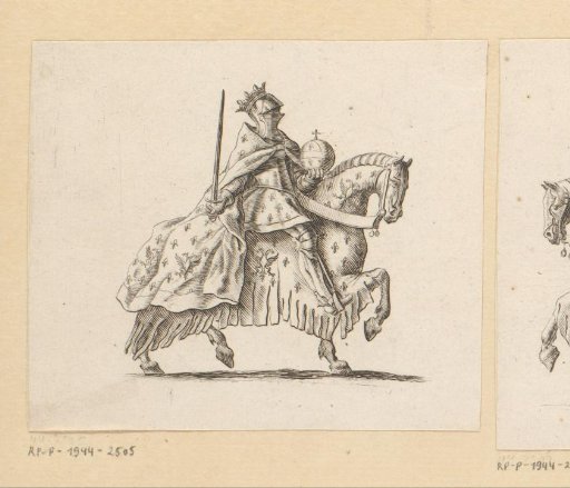 Knight on horseback in armor