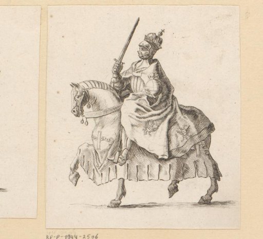 Knight on horseback in armor
