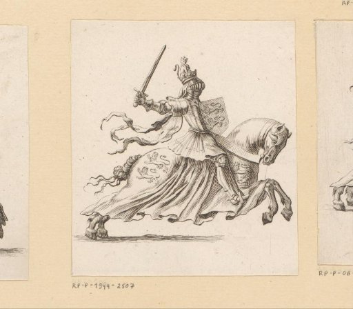 Knight on horseback in armor
