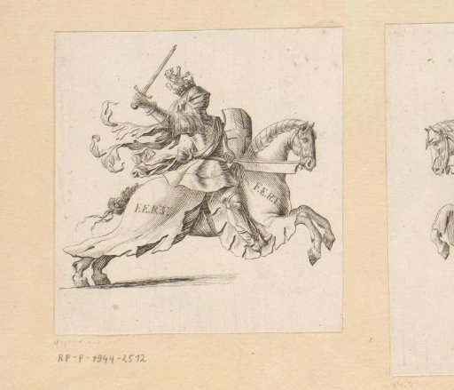 Knight on horseback in armor