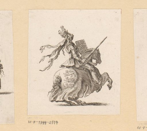 Knight on horseback in armor