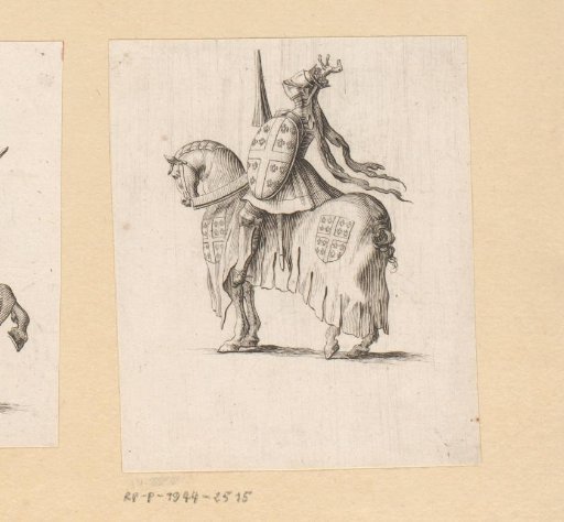 Knight on horseback in armor