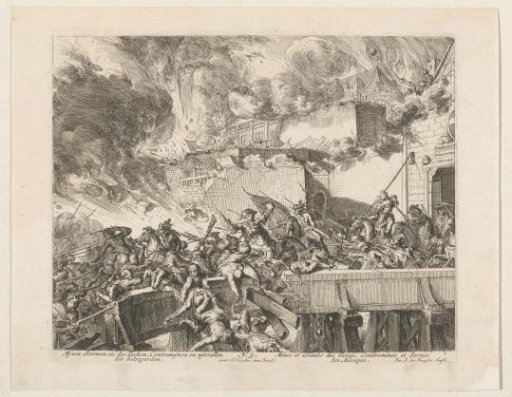 Battles between Turkish Besiegers and Habsburgs on a Bridge at a City Gate of Vienna
