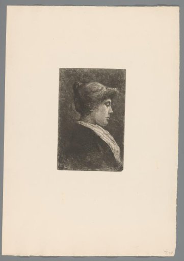 Portrait of a woman, in profile
