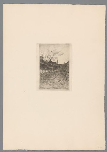 Road along buildings and trees