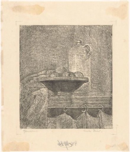 Still life with jug and fruit bowl