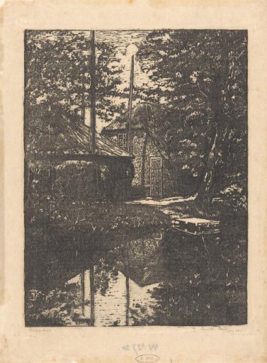 Farmhouse and hay barn by the water