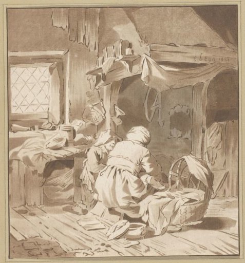 Farmhouse Interior with Two Women