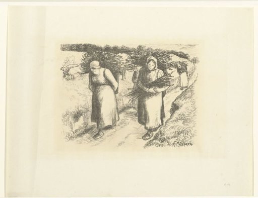 Women Carrying Bundles of Branches