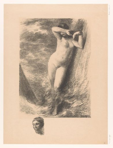 Andromeda chained to a rock in the water