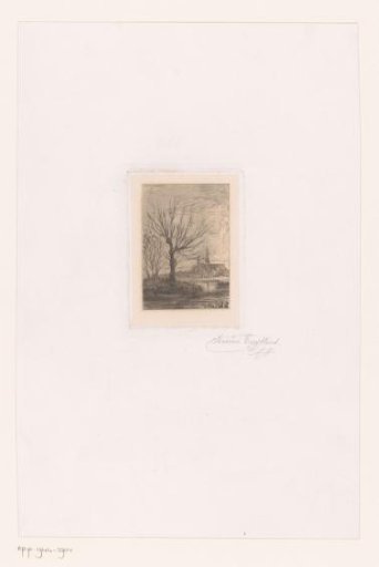Landscape with a Tree by a River, a Church in the Background