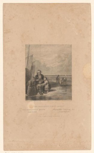 Old man sitting on a beach between a younger man and child