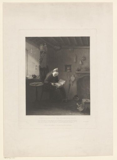 Old Woman Reading in a Chair