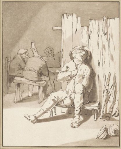 Drunk peasant in an inn