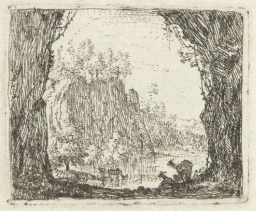 Italianate Landscape with Goats by a River