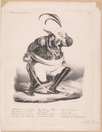 Caricature of King Louis Philippe I of France in the war against Spain