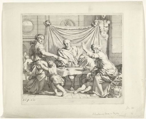 Abraham and Sarah at table