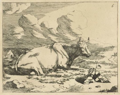 Recumbent Cow, in Profile