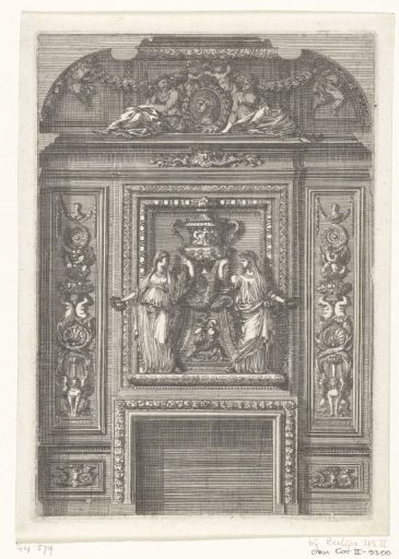 Fireplace with Two Figures of Victory