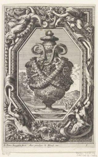Vase in a cartouche