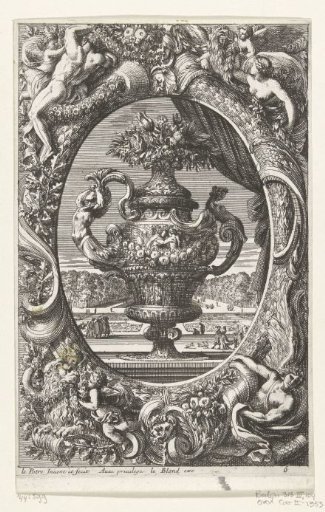 Vase in a cartouche