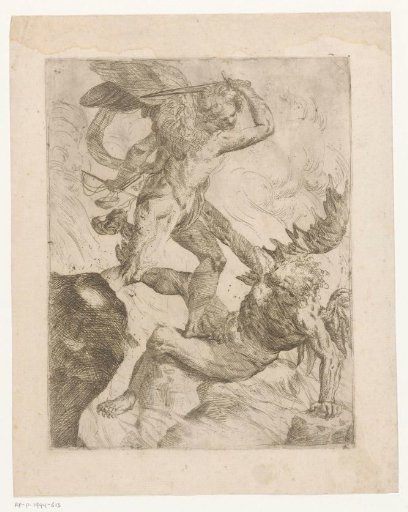 Archangel Michael Fighting the Devil