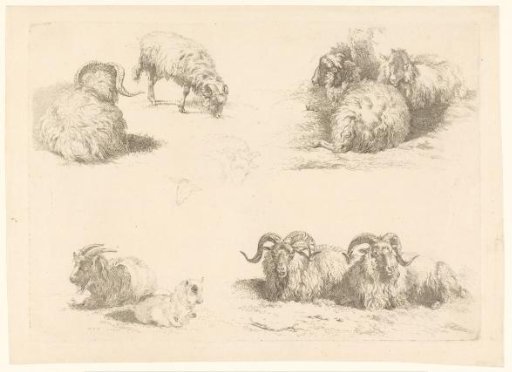 Four Scenes with Sheep and Goats