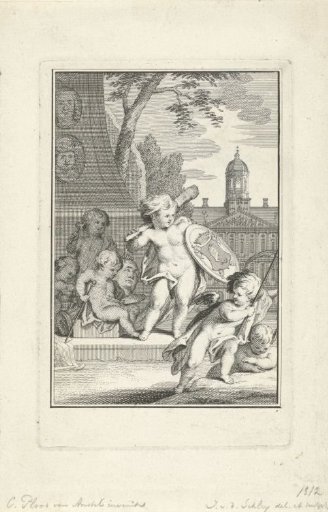 Putti practicing painting and sculpture