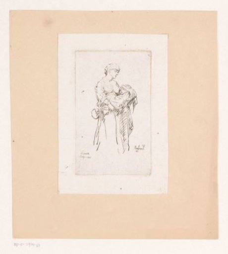 Standing Woman Feeding Her Baby