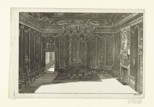 Interior with Canopy Bed and Fireplace
