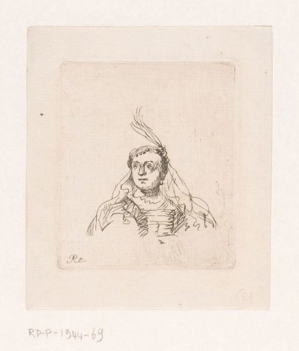 Woman with Veil and Feather