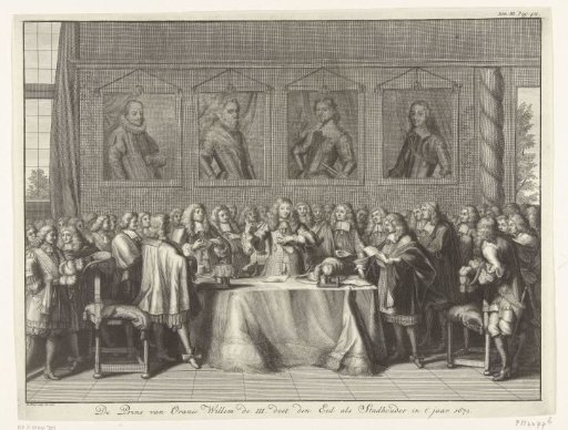 William III sworn in as stadtholder, 1672