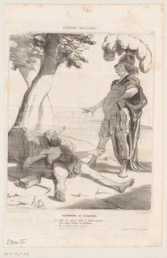 Caricature of Diogenes and Alexander the Great