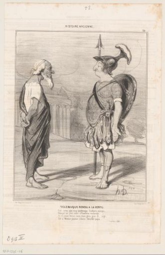 Caricature of Mentor and Telemachus