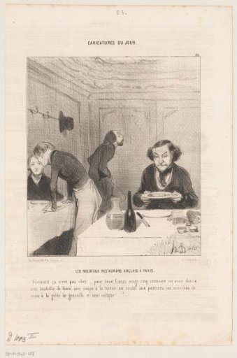 Caricature of a Frenchman in an English Restaurant