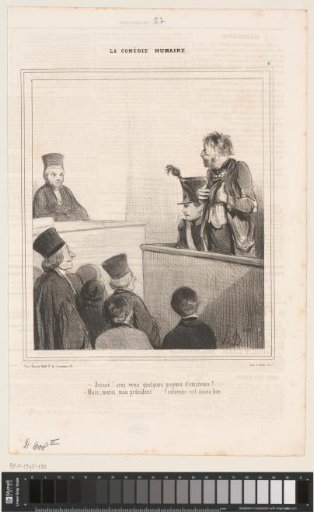 Caricature of a Suspect at the Court