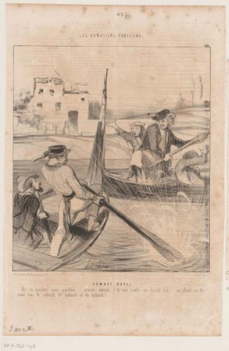 Quarrel between rowers of two boats