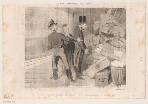 Couple searching for belongings among luggage at the station