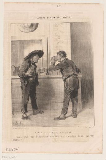 Caricature of two coal merchants in a wine tavern