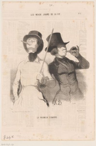 Two young men with their first cigar