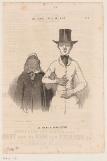 Caricature of a couple on their first date