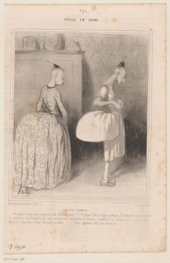 Two Chinese women in French dresses