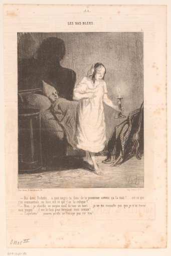 Woman walking out of bed at night