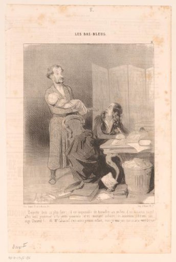 Caricature of two parents with a baby