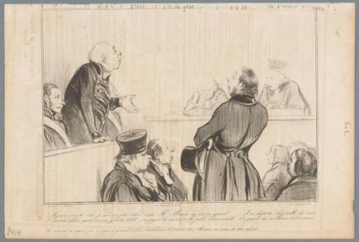 The accused defends himself before the judge