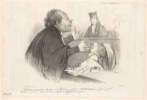 Lawyer makes a plea during a court session