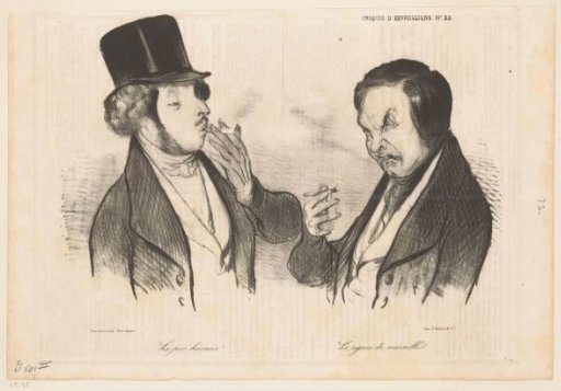 A man with a good cigar and a man with a bad cigar