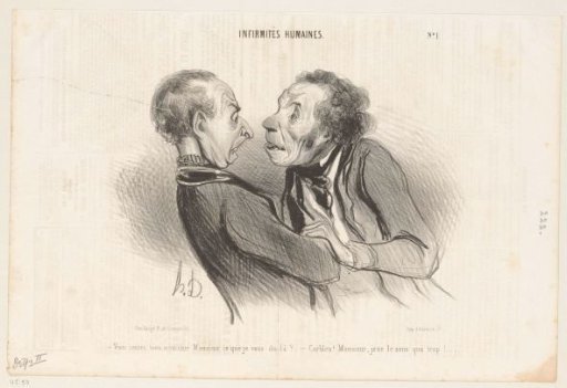 A Man Recoiling from a Conversation Partner with Bad Breath