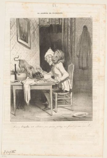 A Bachelor Breakfasting with His Cat and Dog