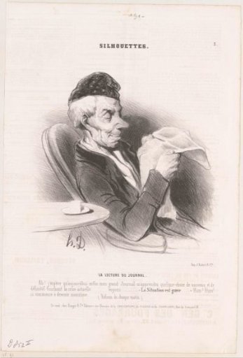 Man reading morning newspaper